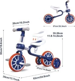 3 In 1 - Multifunctioneel Ombouwbare Kinderdriewieler - Kinder Trike - Peuterfiets - Kinder Fiets - Verstelbaar Zadel - Lichtgewicht - Lefvrije Banden -Ombouwbaar Tot Loopfiets, Driewieler, Tweewieler - Voor Kinderen Van 1-51 Jaar Roze -Fietsenwinkel 1114x1200
