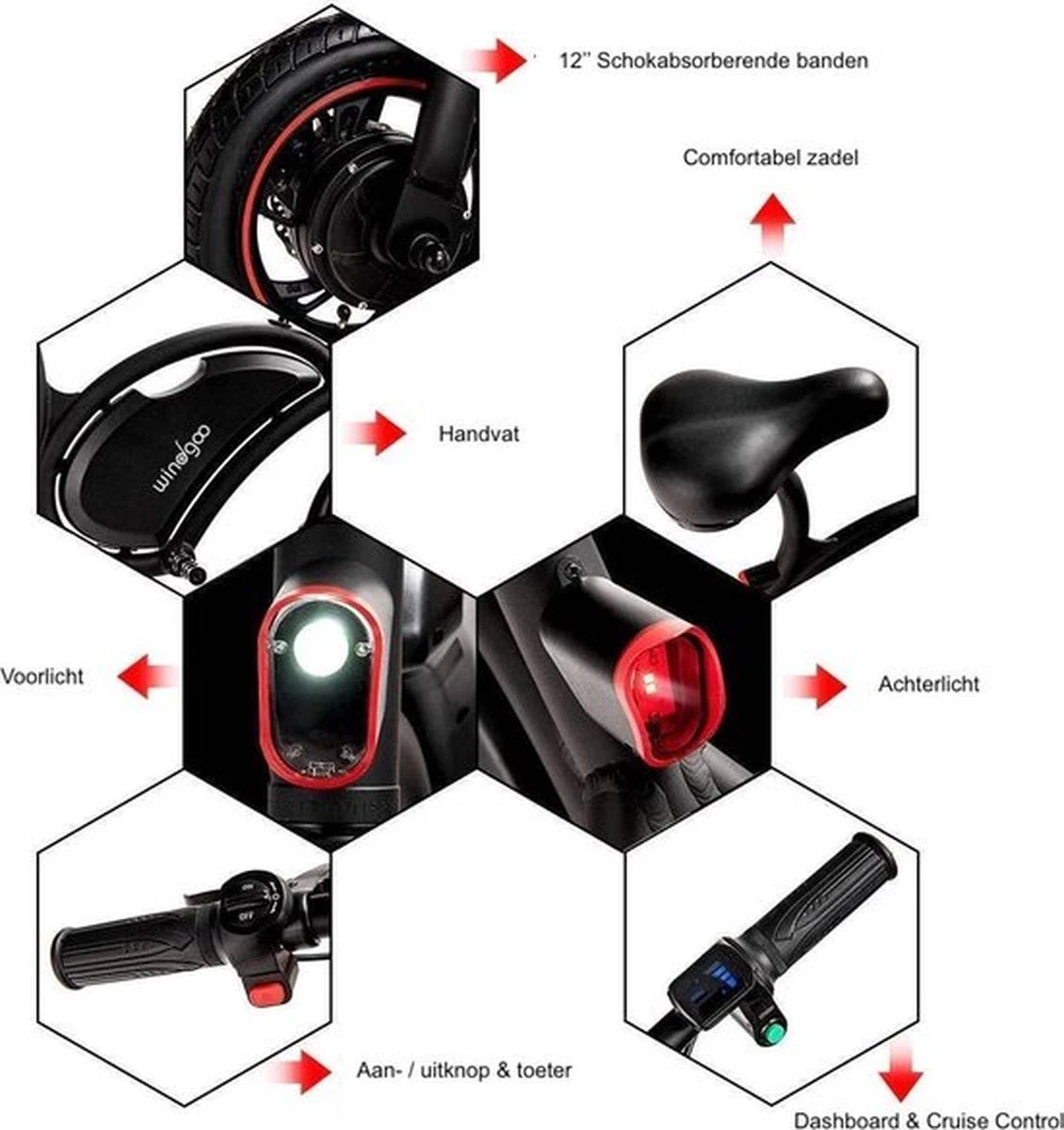 Windgoo B3 Mini-scooter - Opvouwbare Fiets - Zwart 9 Windgoo B3 Mini-scooter - Opvouwbare Fiets - Zwart - Afbeelding 7