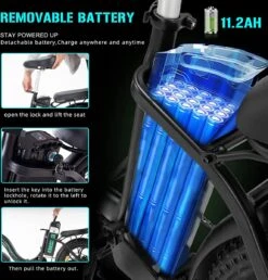 HITWAY Elektrische Fiets | 20" Opvouwbare Volwassen Vette Fiets | Batterij 36V/11,2Ah,Motor 250W, Max Bereik 35-90km | E Bike City -Fietsenwinkel 1149x1200