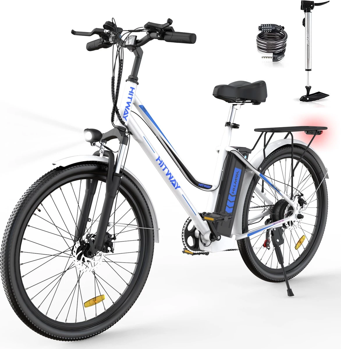 HITWAY Elektrische Fiets, 26 Inch, 250 W Motor, Li-batterij 36 V/11,2 Ah Ebike, Shimano 7 Versnellingen, Tot 35-90 Km 3 HITWAY Elektrische Fiets, 26 Inch, 250 W Motor, Li-batterij 36 V/11,2 Ah Ebike, Shimano 7 Versnellingen, Tot 35-90 Km