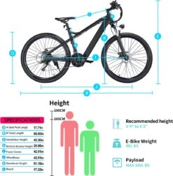 Elektrische Fiets Off-Road | E-Fietsen | Electric Mountain Bike | E-bike | 250W Motor | 26 Inch | Zwart BK7 -Fietsenwinkel 1177x1200