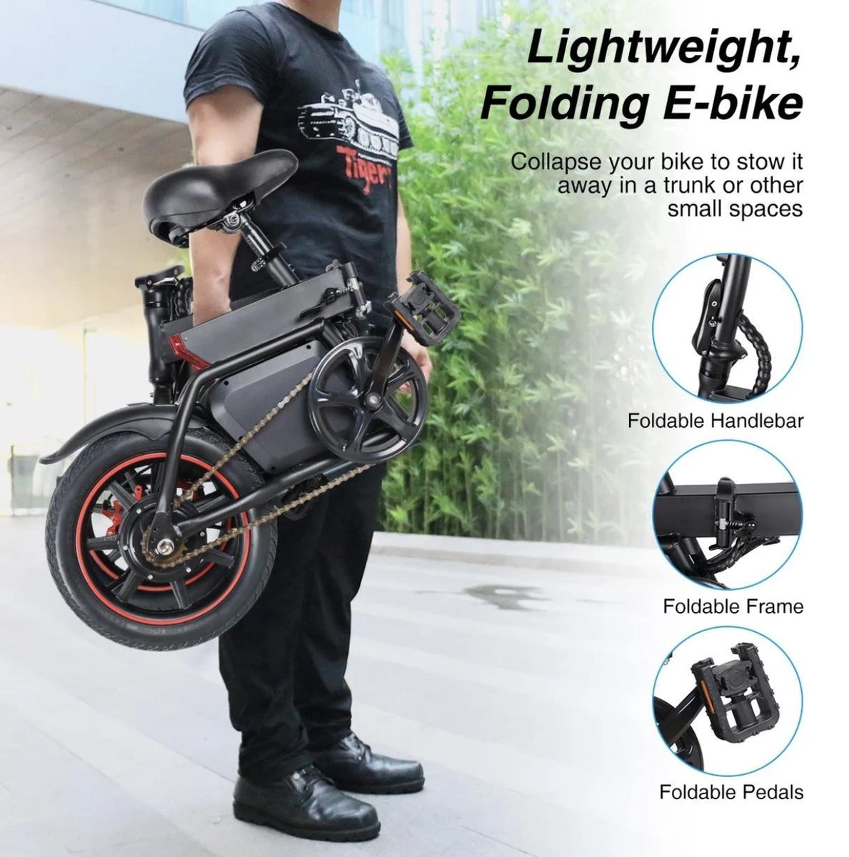 Windgoo B3 Elektrische Fiets Step Met Trapondersteuning - Zwart - 25 Km Per Uur - 350W - Geen Trappers 8 Windgoo B3 Elektrische Fiets Step Met Trapondersteuning - Zwart - 25 Km Per Uur - 350W - Geen Trappers - Afbeelding 6