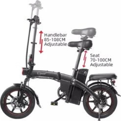 F-Wheel DYU A5 - Elektrische Vouwfiets - E Bike - 14 Inch - 7.5 Ah - 25km/u - Zwart -Fietsenwinkel 1193x1200