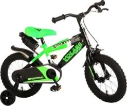 Volare Sportivo Kinderfiets - Jongens - 14 Inch - Neon Groen/Zwart - 95% Afgemonteerd -Fietsenwinkel 1200x1001