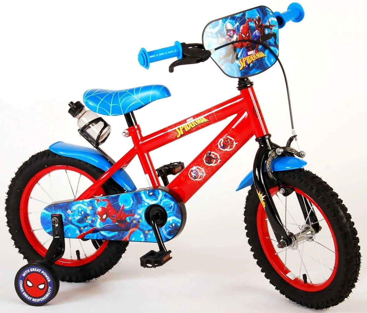 Volare Ultimate Spider-Man Kinderfiets - Jongens - 14 Inch - Rood/Blauw 17 Volare Ultimate Spider-Man Kinderfiets - Jongens - 14 Inch - Rood/Blauw - Afbeelding 15