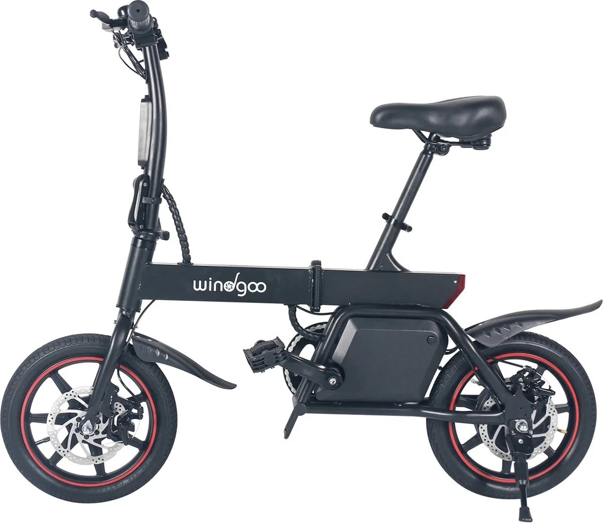 Windgoo B3 Elektrische Fiets Step Met Trapondersteuning - Zwart - 25 Km Per Uur - 350W - Geen Trappers 3 Windgoo B3 Elektrische Fiets Step Met Trapondersteuning - Zwart - 25 Km Per Uur - 350W - Geen Trappers