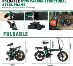 HITWAY Elektrische Fiets Met 36V 7.5Ah Verwijderbare Batterij, Bereik Tot 75 Km Lange Afstand Elektrische Fiets 16 Inch, 250W Achtermotor E-Citybike Holland Bike -Fietsenwinkel 1200x1098