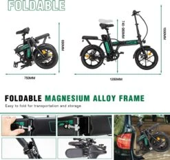 Hitway BK5 Elektrische Fiets | Opvouwbare E-bike | 16 Inch | Hitway BK5 250W Motor | Zwart -Fietsenwinkel 1200x1133 2