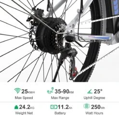 HITWAY Elektrische Fiets, 26 Inch, 250 W Motor, Li-batterij 36 V/11,2 Ah Ebike, Shimano 7 Versnellingen, Tot 35-90 Km 12 HITWAY Elektrische Fiets, 26 Inch, 250 W Motor, Li-batterij 36 V/11,2 Ah Ebike, Shimano 7 Versnellingen, Tot 35-90 Km -Fietsenwinkel 1200x1153 1