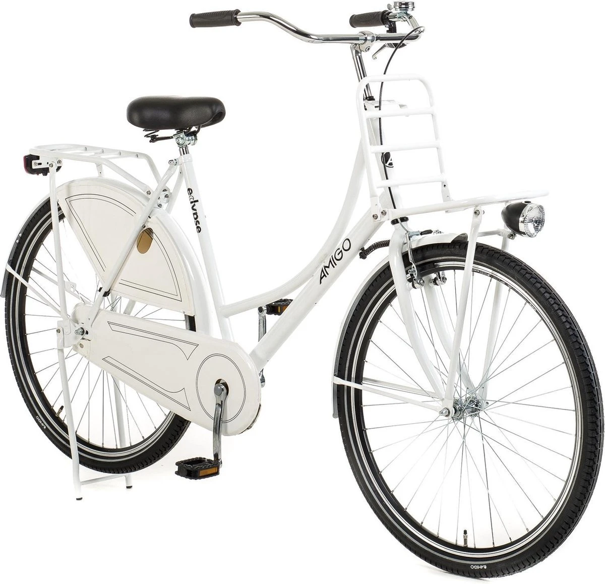 Amigo Eclypse Transportfiets 28 Inch - Omafiets Met Voordrager - Wit 4 Amigo Eclypse Transportfiets 28 Inch - Omafiets Met Voordrager - Wit - Afbeelding 2
