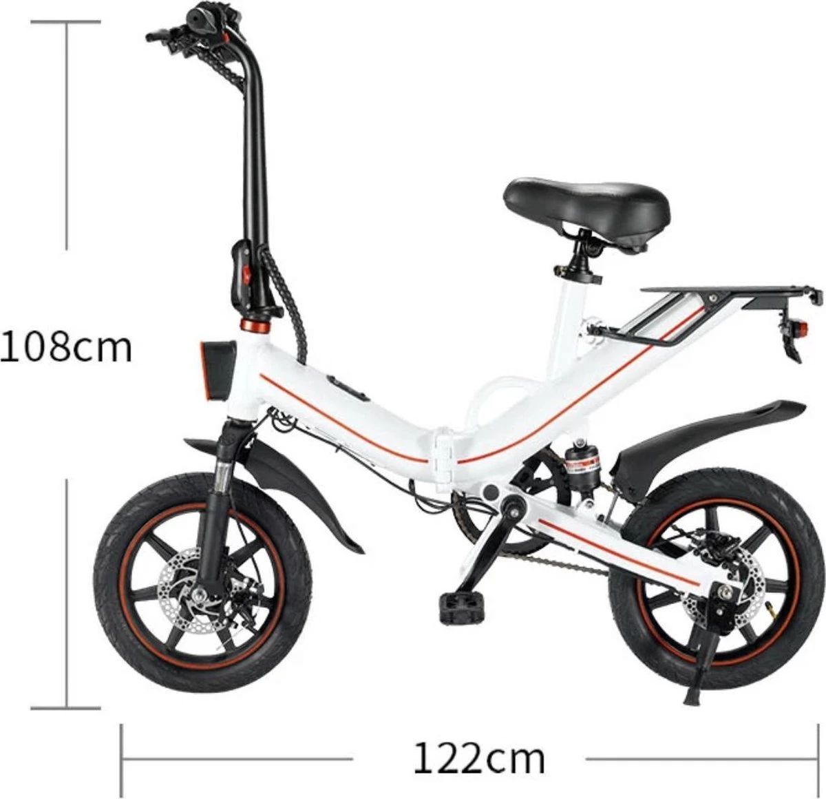 OUXI - V5 - 16 Inch - Elektrische Fiets - E Bike - Elektrische Vouwfiets - APP IOS/ Android - 500W Motor - 15Ah Lithuim Ion Batterij - Zwart 6 OUXI - V5 - 16 Inch - Elektrische Fiets - E Bike - Elektrische Vouwfiets - APP IOS/ Android - 500W Motor - 15Ah Lithuim Ion Batterij - Zwart - Afbeelding 4