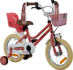 2Cycle Paris Meisjesfiets - 14 Inch - Roze-Wit - Met Poppenzitje - Meisjesfiets -Fietsenwinkel 1200x1162