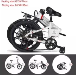 Samebike Elektrische Vouwfiet - Shimano 7 Speed Derailleur - 48V/ 10Ah Lithium Batterij - Aluminium -sportief/modern - 35km/u - Wit 25 Samebike Elektrische Vouwfiet - Shimano 7 Speed Derailleur - 48V/ 10Ah Lithium Batterij - Aluminium -sportief/modern - 35km/u - Wit -Fietsenwinkel 1200x1180