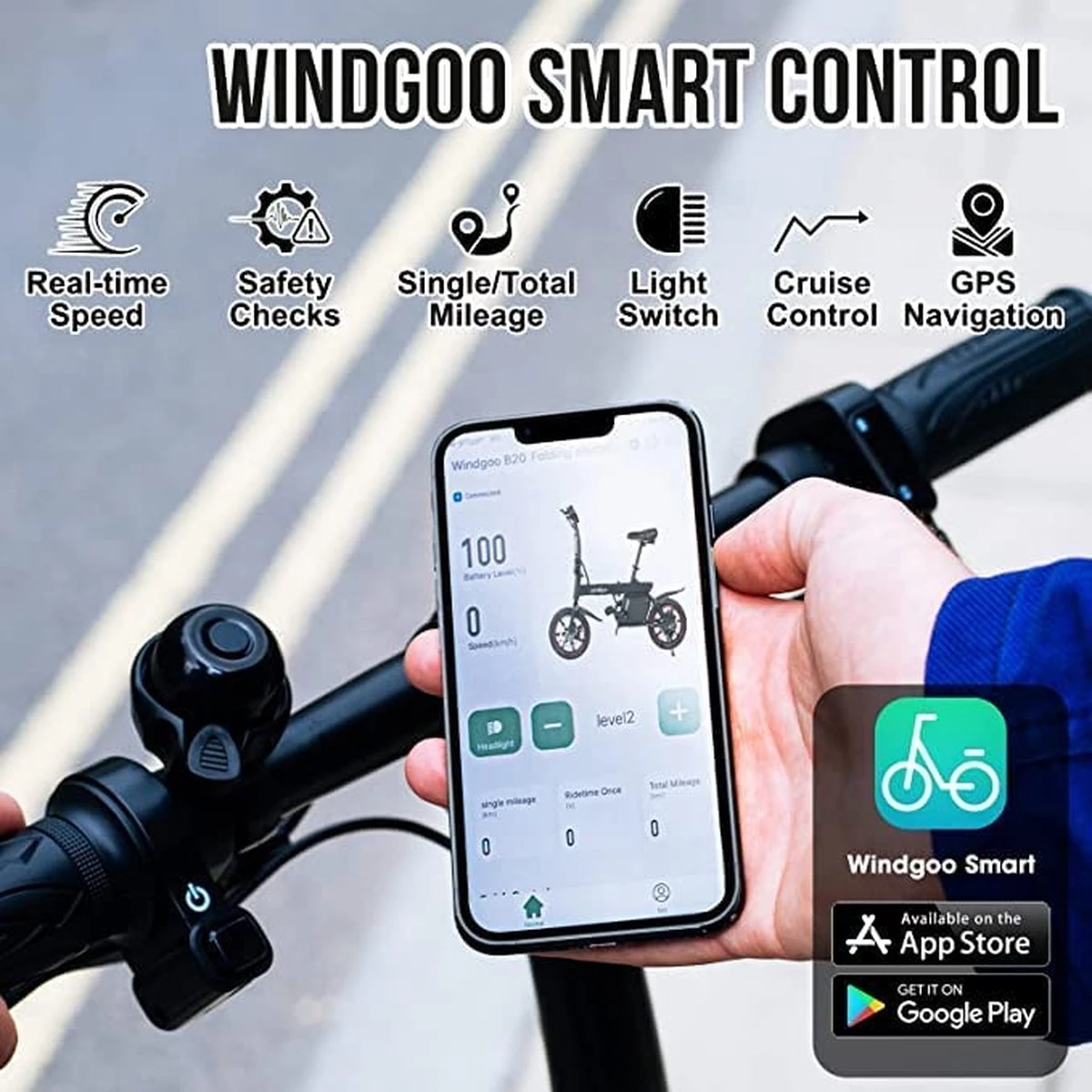 Windgoo B20 V3 - Elektrische Vouwfiets - E Bike - 250W 7.8Ah Batterij - APP IOS Android - 14 Inch - 25 KM/H - Zwart 16 Windgoo B20 V3 - Elektrische Vouwfiets - E Bike - 250W 7.8Ah Batterij - APP IOS Android - 14 Inch - 25 KM/H - Zwart - Afbeelding 14