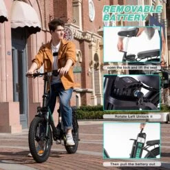 HITWAY E-Bike Elektrische Fiets 20 Inch Fat Tire E-Bicycle Vouwfiets, 250 W/36 V/11,2 Ah Accu, Max. Bereik Tot 35-90 Km, Offroad-mountainbike Met Shimano 7-versnellingen, City EBike Met Slot -Fietsenwinkel 1200x1200 2