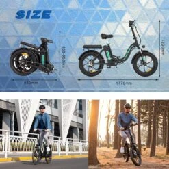 HITWAY E-Bike Elektrische Fiets 20 Inch Fat Tire E-Bicycle Vouwfiets, 250 W, 11,2 Ah Accu, Max. Bereik Tot 35-90 Km, Offroad-mountainbike Met Shimano 7-versnellingen, City EBike Met Slot,Groen Zwart -Fietsenwinkel 1200x1200 64