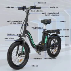 HITWAY E Bike Elektrische Fiets 20 Inch Dikke Band Opvouwbare Elektrische Fiets, 250W/36V/11,2Ah Batterij, Max. Bereik Tot 35-90km, Off-road Mountainbike Met Shimano 7 Versnellingen, Stad EBike Heren Dames -Fietsenwinkel 1200x1200 81