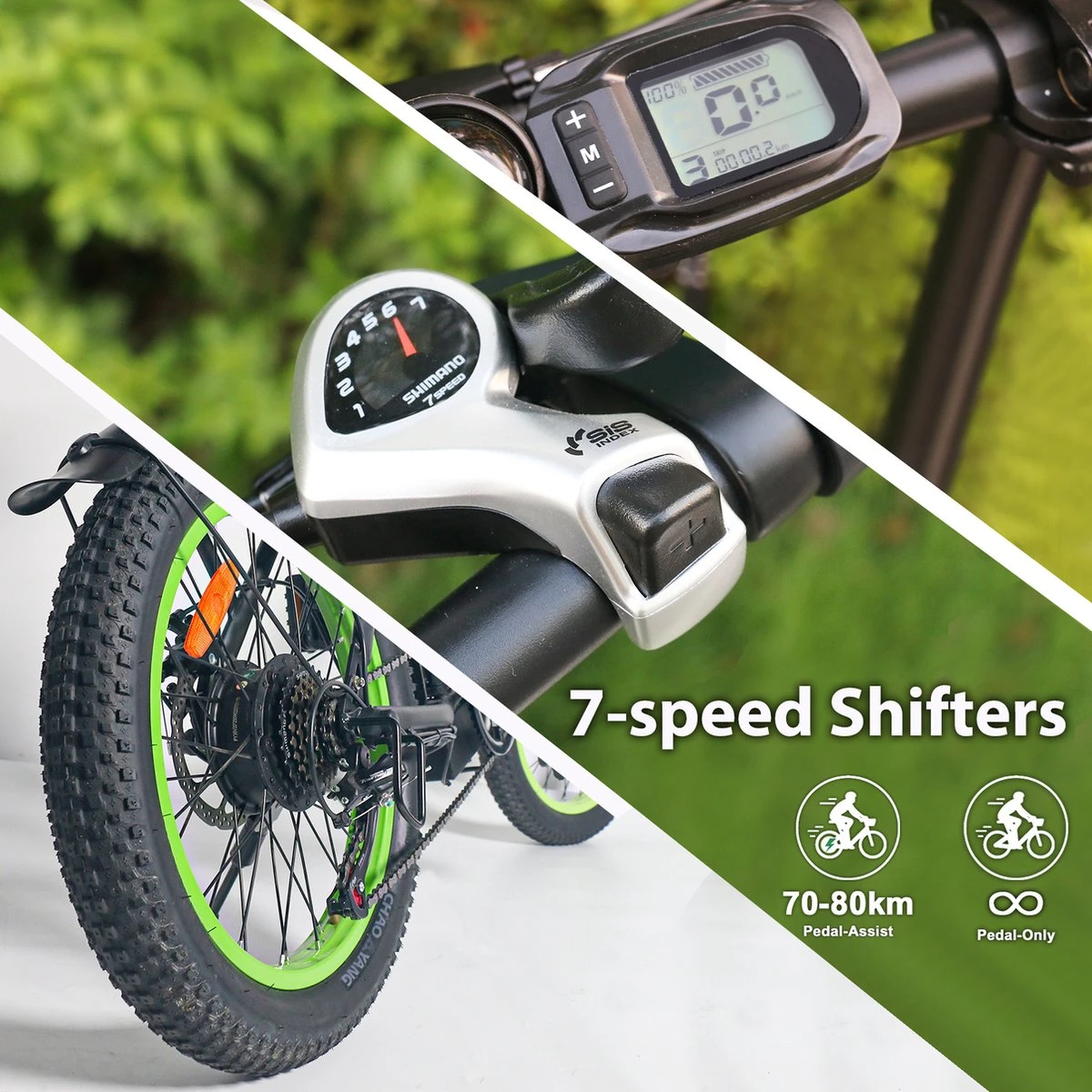 Merkloos Windgoo E20 Urban- Elektrische Fiets - E-bike - 20Inch - 12.5Ah - APP - Fat Tire - 7 Speed Shimano 9 Merkloos Windgoo E20 Urban- Elektrische Fiets - E-bike - 20Inch - 12.5Ah - APP - Fat Tire - 7 Speed Shimano - Afbeelding 7