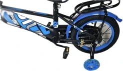 Kinderfiets - 14 Inch Kinderfiets -vanaf 3-5 Jaar Jongens En Meisjes Fietsen - Terugtrap -Rem -Stabilisatoren（2 Zijwieltjes）- Mandje - Achterbank - Blauw -Fietsenwinkel 1200x692