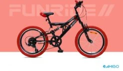 Amigo Fun Ride - Mountainbike 20 Inch - Voor Jongens En Meisjes - Met 7 Versnellingen - Zwart/Rood -Fietsenwinkel 1200x697 2