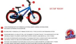 Volare Rocky Kinderfiets - 16 Inch - Zwart Blauw - 95% Afgemonteerd - Prime Collection -Fietsenwinkel 1200x698 1