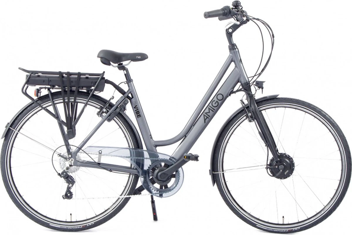Amigo E-Vibe D1 - Elektrische Stadsfiets Voor Dames - Met 7 Versnellingen - Matgrijs 3 Amigo E-Vibe D1 - Elektrische Stadsfiets Voor Dames - Met 7 Versnellingen - Matgrijs