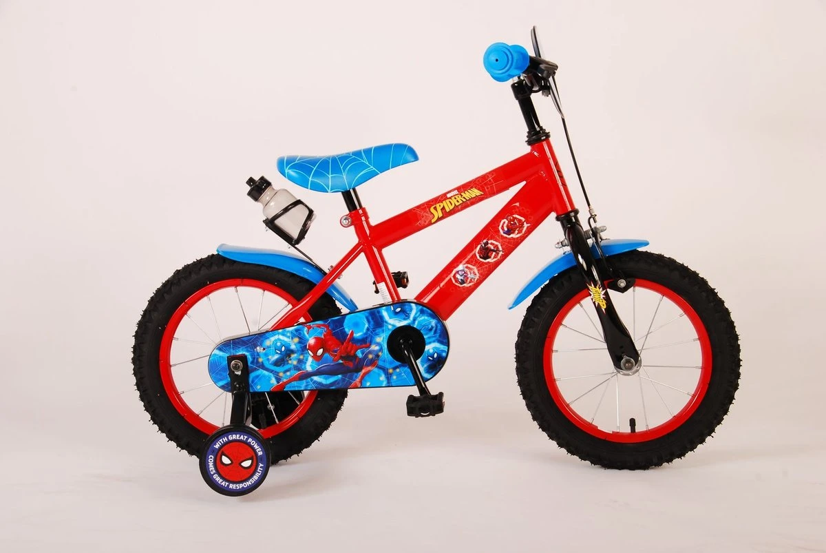 Volare Ultimate Spider-Man Kinderfiets - Jongens - 14 Inch - Rood/Blauw 6 Volare Ultimate Spider-Man Kinderfiets - Jongens - 14 Inch - Rood/Blauw - Afbeelding 4