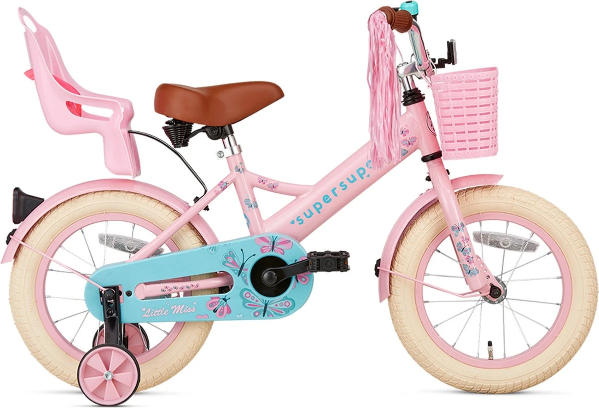 Supersuper Little Miss - Kinderfiets - Meisjesfiets - 14 Inch - Roze 3 Supersuper Little Miss - Kinderfiets - Meisjesfiets - 14 Inch - Roze