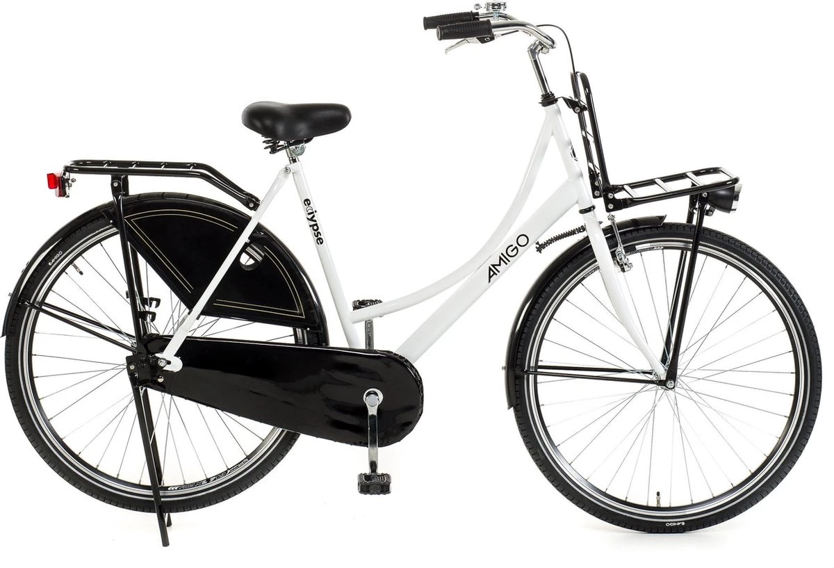 Amigo Eclypse Transportfiets 28 Inch - Omafiets Met Voordrager - Wit/Zwart 3 Amigo Eclypse Transportfiets 28 Inch - Omafiets Met Voordrager - Wit/Zwart