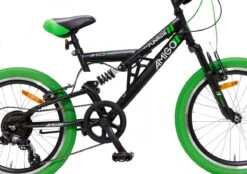 Amigo Fun Ride - Mountainbike 20 Inch - Voor Jongens En Meisjes - Met 7 Versnellingen - Zwart/Groen -Fietsenwinkel 1200x844
