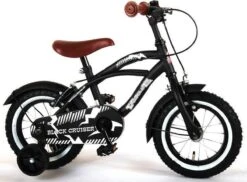 Volare Black Cruiser Kinderfiets - Jongens - 12 Inch - Zwart - 2 Handremmen -Fietsenwinkel 1200x882
