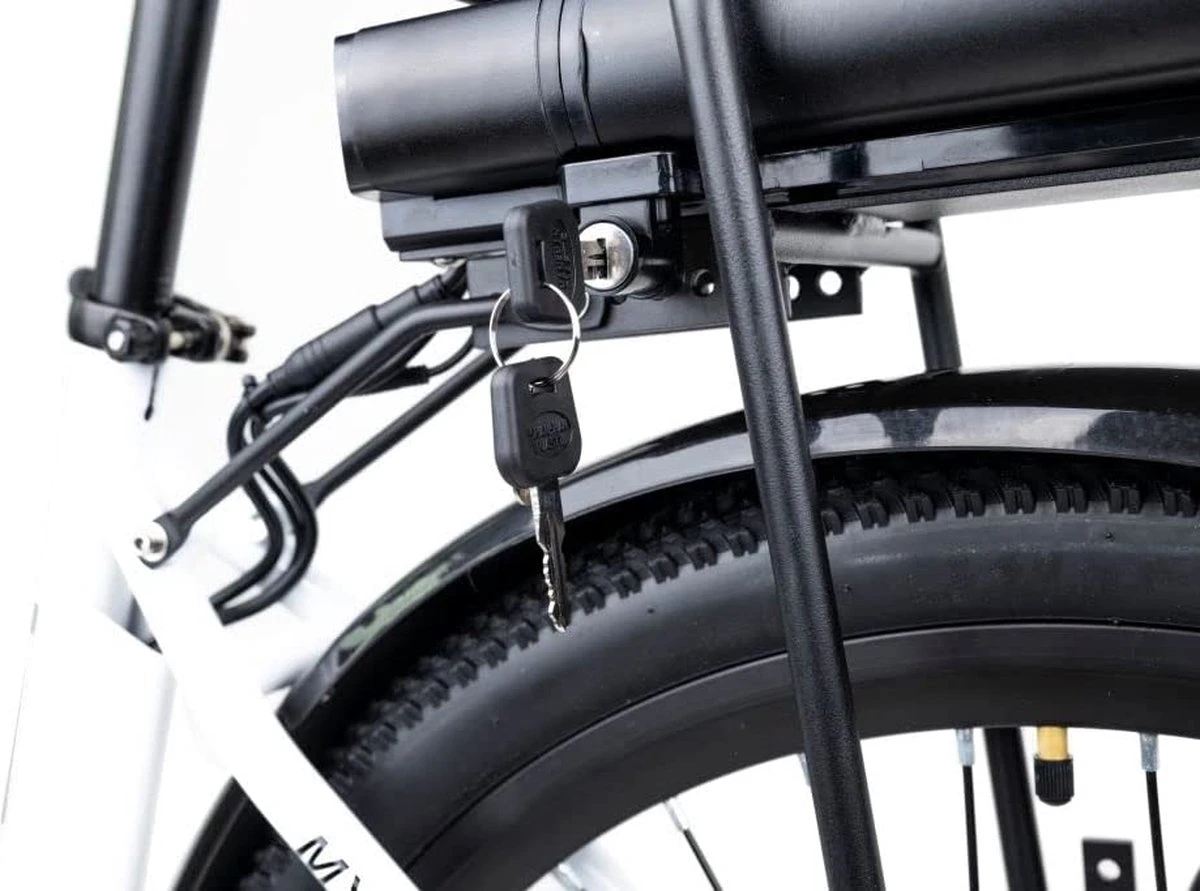 Myatu E-Bike Voor Heren En Dames Lage Instap Met 45 Cm Aluminium Frame, 6 Versnellingen, 250 Wh Afneembare Lithium Batterij 40-80 Km Range, Trekking Ebike Met 1.95 X 26 Inch Wiel (Zwart, Urban) 7 Myatu E-Bike Voor Heren En Dames Lage Instap Met 45 Cm Aluminium Frame, 6 Versnellingen, 250 Wh Afneembare Lithium Batterij 40-80 Km Range, Trekking Ebike Met 1.95 X 26 Inch Wiel (Zwart, Urban) - Afbeelding 5