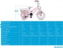 Amigo Lovely Meisjesfiets - Kinderfiets 14 Inch - Roze -Fietsenwinkel 1200x916 5
