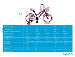 Amigo Flower Meisjesfiets - Kinderfiets 16 Inch - Paars -Fietsenwinkel 1200x920 11