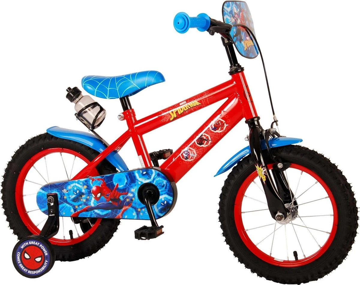 Volare Ultimate Spider-Man Kinderfiets - Jongens - 14 Inch - Rood/Blauw 4 Volare Ultimate Spider-Man Kinderfiets - Jongens - 14 Inch - Rood/Blauw - Afbeelding 2