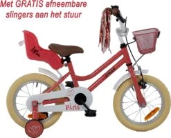 2Cycle Paris Meisjesfiets - 14 Inch - Roze-Wit - Met Poppenzitje - Meisjesfiets -Fietsenwinkel 1200x970 4