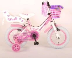 Volare Rose Kinderfiets - Meisjes - 12 Inch - Roze - 2 Handremmen -Fietsenwinkel 1200x973