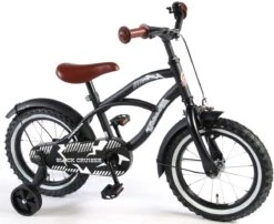 Volare Black Cruiser Kinderfiets - Jongens - 14 Inch - Zwart - 95% Afgemonteerd -Fietsenwinkel 1200x982
