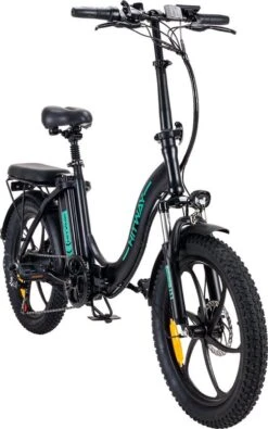 Hitway BK6 Elektrische Fiets | Opvouwbare E-bike | 20 Inch Fat Tire | 350W Motor | 10Ah | Zwart/Groen -Fietsenwinkel 750x1200