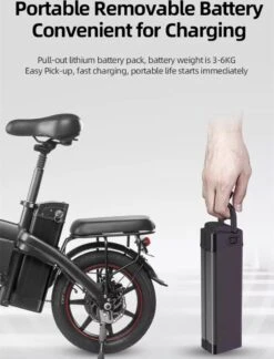 F-Wheel DYU A5 - Elektrische Vouwfiets - E Bike - 14 Inch - 7.5 Ah - 25km/u - Zwart -Fietsenwinkel 916x1200