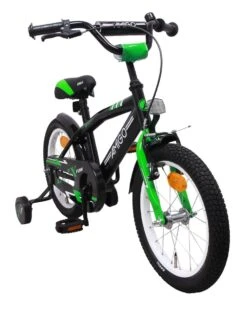 Amigo BMX Fun Jongensfiets - Kinderfiets 16 Inch - Zwart/Groen -Fietsenwinkel 957x1200